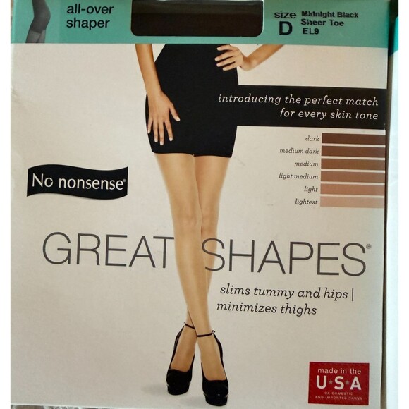 No Nonsense Great Shapes All Over Shaper Sheer Toe Midnight Black D bv - Picture 2 of 3